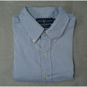 Vintage Ralph Lauren Yarmouth Shirt Mens 16.5-33 Blue Oxford Button Down